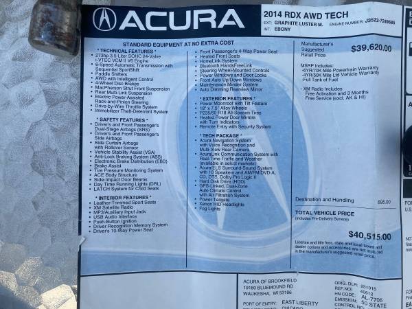 2014 Acura RDX Tech Pkg AWD for sale in milwaukee, WI – photo 7