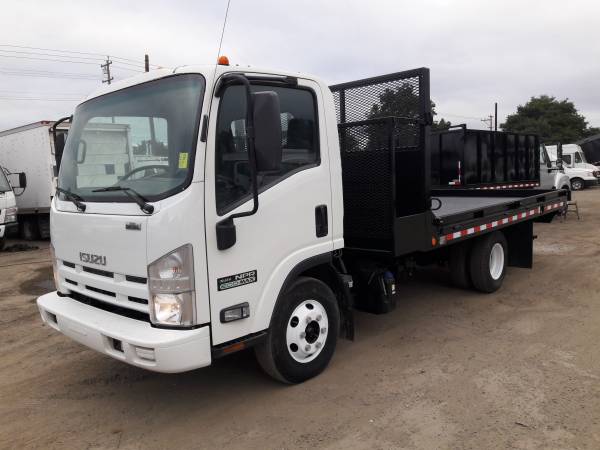 2014 ISUZU NPR 14 FEET FLATBED LOW MILES 66460 - - by for sale in San Jose, OR – photo 2