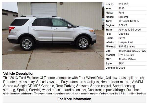 2013 Ford Explorer XLT AWD - cars & trucks - by dealer - vehicle... for sale in Jefferson City, MO – photo 2