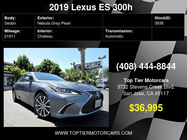 2019 Lexus ES 300h Base 4dr Sedan - - by dealer for sale in San Jose, CA – photo 2