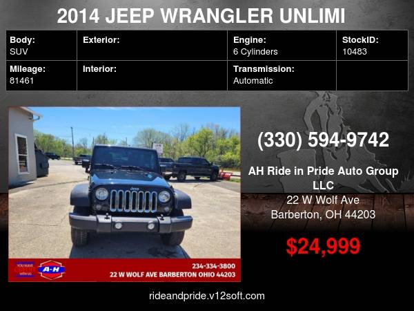 2014 JEEP WRANGLER UNLIMI SPORT - - by dealer for sale in Barberton, OH – photo 22