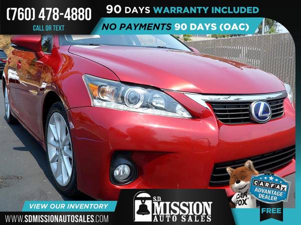 2012 Lexus CT 200h Premium FOR ONLY $194/mo! - cars & trucks - by... for sale in Vista, CA – photo 3