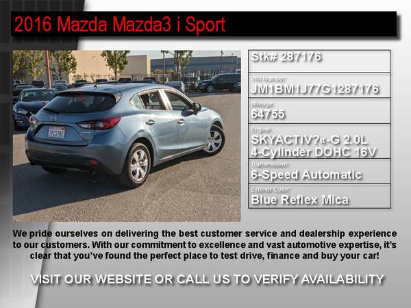 _287176- 2016 Mazda Mazda3 i Sport w/BU Camera and Navigation 16... for sale in Van Nuys, CA – photo 2