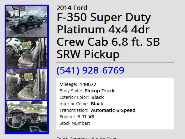 2014 Ford F-350 Super Duty Platinum 4x4 Shortbed for sale in Albany, OR – photo 9