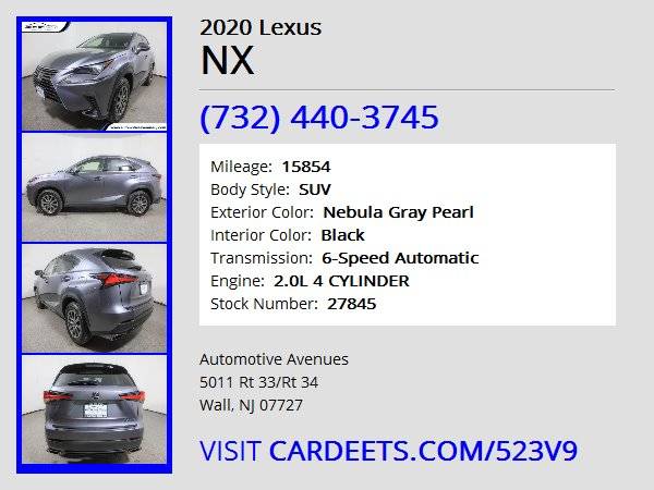 2020 Lexus NX, Nebula Gray Pearl - - by dealer for sale in Wall, NJ – photo 22