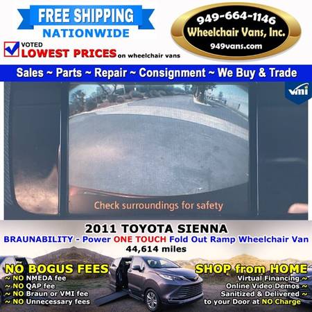 2011 Toyota Sienna LE Wheelchair Van BraunAbility - Power Fold Out for sale in Laguna Hills, CA – photo 14