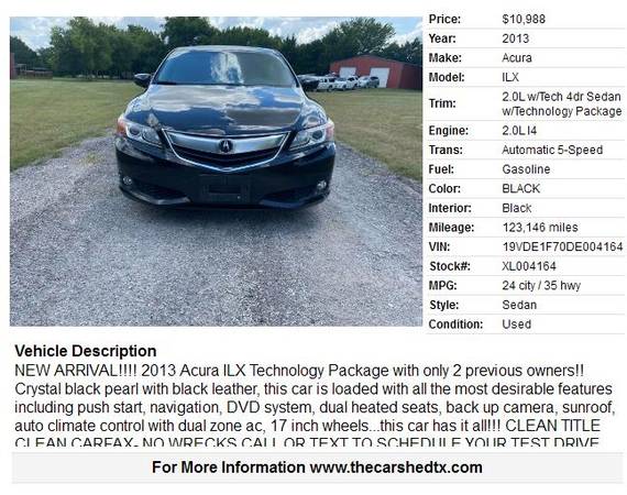2013 Acura ILX Technology Package *****REDUCED REDUCED - cars &... for sale in Burleson, TX – photo 2