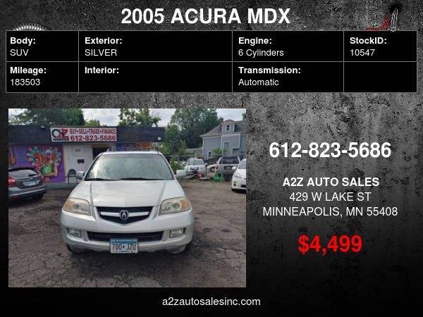 2005 ACURA MDX TOURING GUARANTEED FINANCING - cars & trucks - by... for sale in Minneapolis, MN