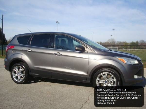 2013 Ford Escape SEL 4WD 4x4 Leather Heated Seats Bluetooth 1 Owner... for sale in Highland Park, IL – photo 2
