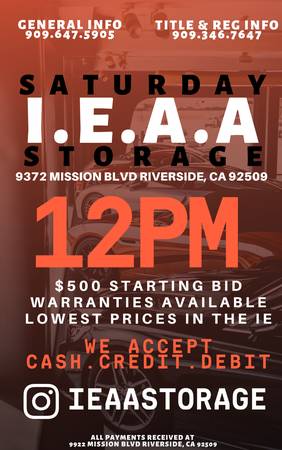 Auction this Saturday 12pm(no license needed)warranty on cars/bids @... for sale in RlVERSlDE, CA – photo 3