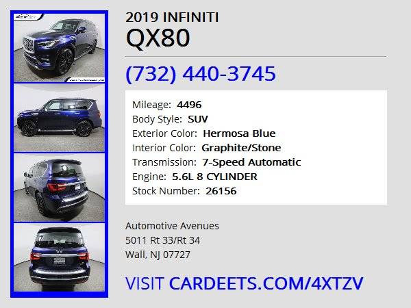 2019 INFINITI QX80, Hermosa Blue - cars & trucks - by dealer -... for sale in Wall, NJ – photo 22