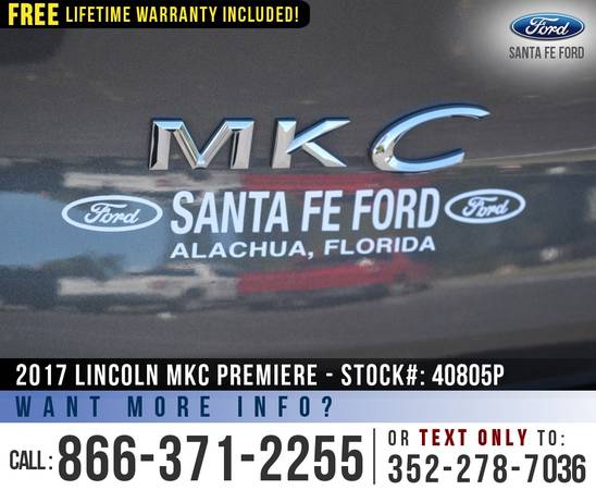 *** 2017 LINCOLN MKC PREMIERE *** Remote Start - Leather - Camera -... for sale in Alachua, FL – photo 9