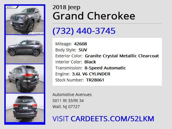 2018 Jeep Grand Cherokee, Granite Crystal Metallic Clearcoat - cars for sale in Wall, NJ – photo 22