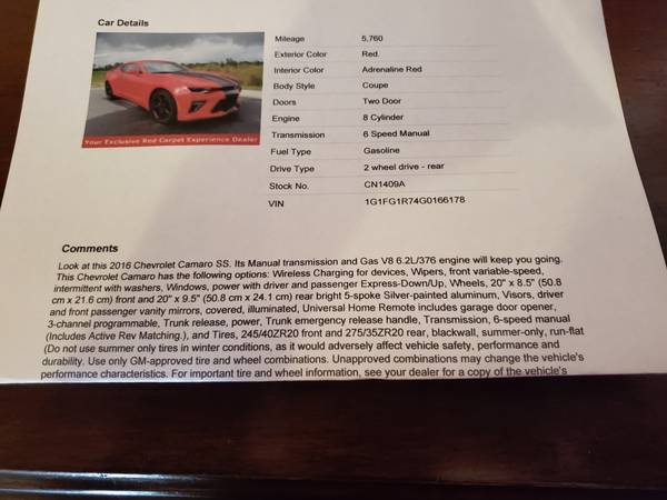 2016 Chevrolet Camaro SS2 for sale in Clarksville, TN – photo 5