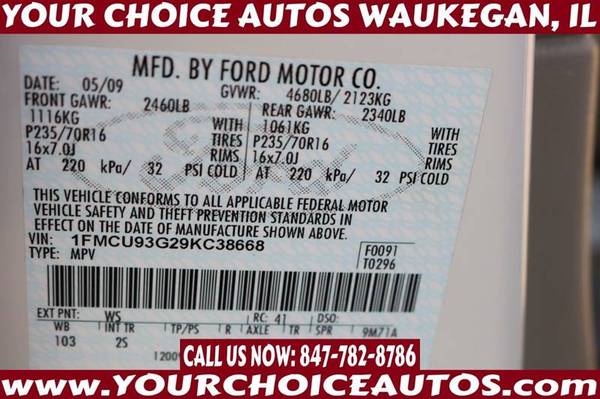 *2009* *FORD* *ESCAPE XLT* 1OWNER AWD CD ALLOY GOOD TIRES C38668 for sale in WAUKEGAN, IL – photo 21
