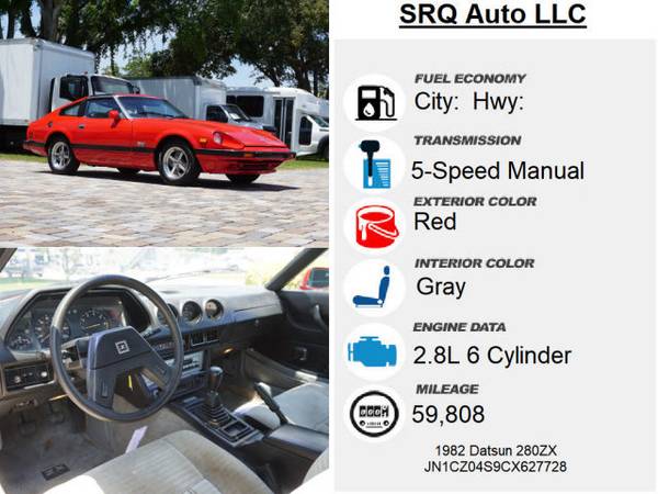 1982 Datsun 280ZX Turbo Red - - by dealer for sale in Bradenton, FL – photo 11