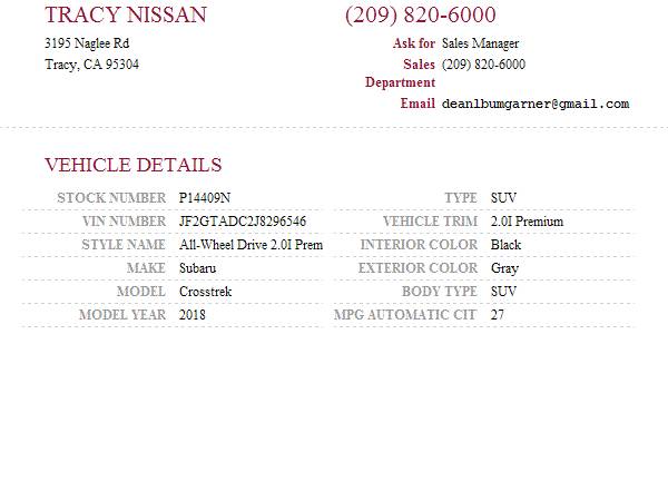 2018 Subaru Crosstrek 2.0i Premium SKU:P14409N Subaru Crosstrek 2.0i P for sale in Tracy, CA – photo 21