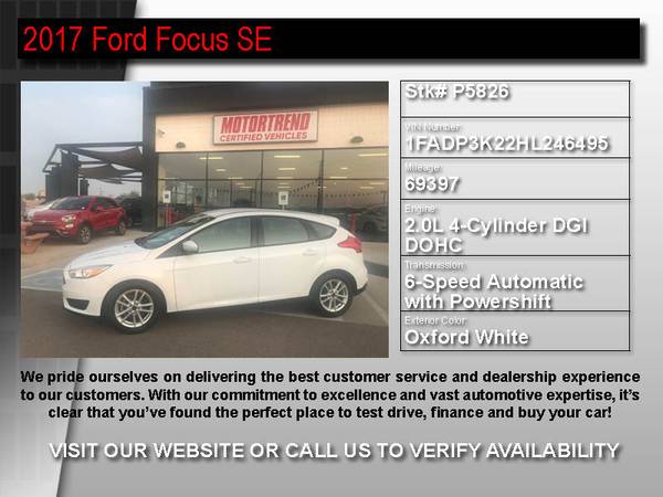 !P5826- 2017 Ford Focus SE Hundred of Vehicles to Choose! 17 sedan -... for sale in Cashion, AZ – photo 2