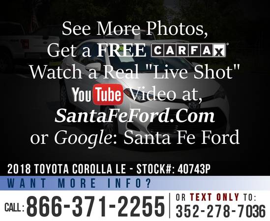 ‘18 Toyota Corolla LE *** Touchscreen, Cruise Control, Bluetooth ***... for sale in Alachua, FL – photo 23