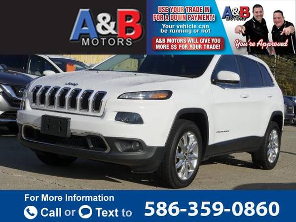 2014 Jeep Cherokee 4WD 4dr Limited hatchback White - cars & trucks -... for sale in Roseville, MI