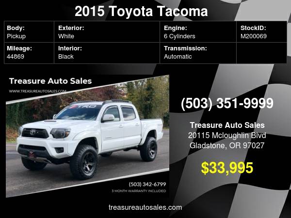 2015 Toyota Tacoma V6 4x4 4dr Double Cab 5.0 ft , 2016,2017,2018 -... for sale in Gladstone, WA