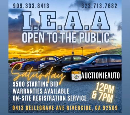 Auction this Saturday 12pm(no license needed)warranty on cars/bids @... for sale in RlVERSlDE, CA – photo 8