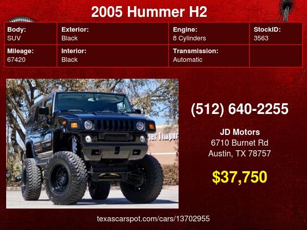 2005 HUMMER H2 (10inch Lift) Classy Monster on 40s TVs PS2 for sale in Austin, TX – photo 24