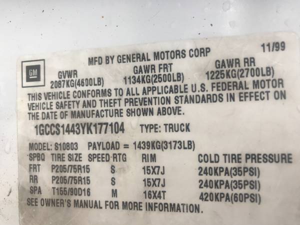 2000 Chevrolet S-10 Reg Cab 118 WB LS - - by dealer for sale in Merritt Island, FL – photo 15