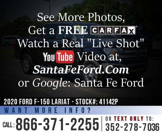 2020 FORD F150 LARIAT 4WD Warranty - Tonneau Cover - SYNC for sale in Alachua, FL – photo 23
