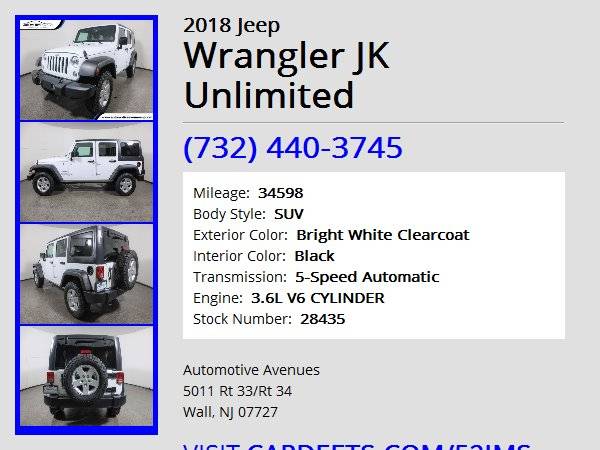 2018 Jeep Wrangler JK Unlimited, Bright White Clearcoat - cars & for sale in Wall, NJ – photo 22