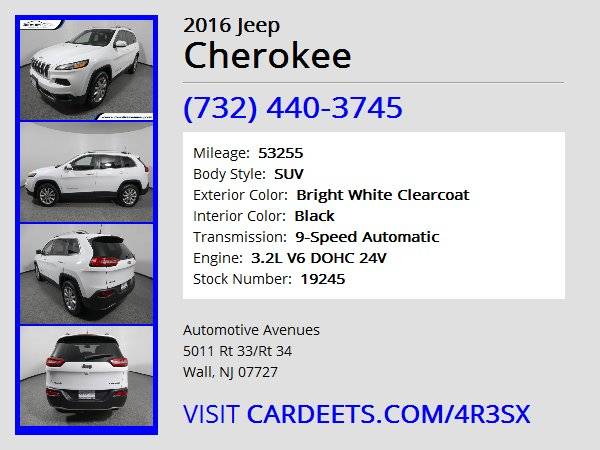 2016 Jeep Cherokee, Bright White Clearcoat for sale in Wall, NJ – photo 22