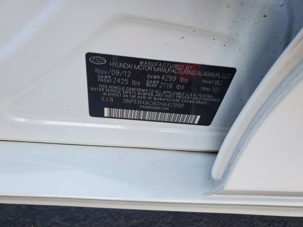 2013 hyundai sonata gls WHITE LOW MILES 7900 ONE OWNER - cars & for sale in Mesa, AZ – photo 4