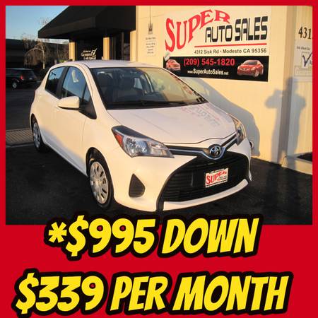 *$995 Down & *$329 Per Month on this 2015 Toyota Yaris LE! for sale in Modesto, CA