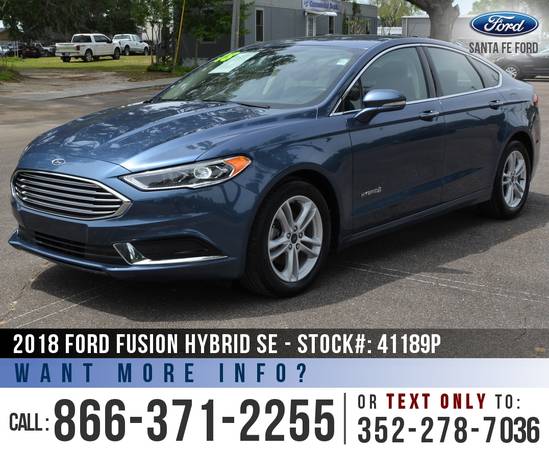 2018 FORD FUSION HYBRID SE Remote Start - Touchscreen - cars for sale in Alachua, FL – photo 3