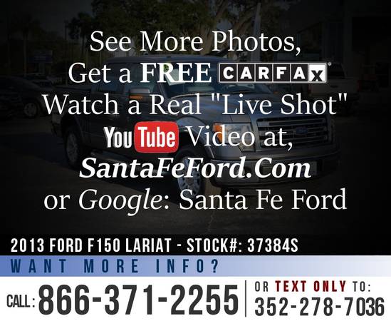 2013 FORD F150 LARIAT TRUCK *** Leather, SYNC, Bluetooth, Ford F-150 * for sale in Alachua, FL – photo 7