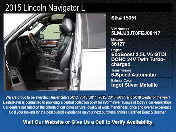 ~15051- 2015 Lincoln Navigator L w/BU Camera and Navigation 15 suv for sale in Scottsdale, AZ – photo 2