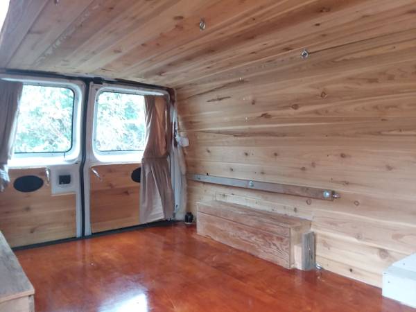 1997 Ford E250 Econoline Camper Van, Cedar Paneling with Wood Stove... for sale in Olympia, WA – photo 9