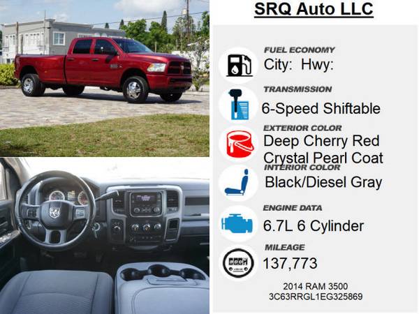 2014 Ram 3500 4WD Crew Cab 169 Tradesman Deep for sale in Bradenton, FL – photo 11