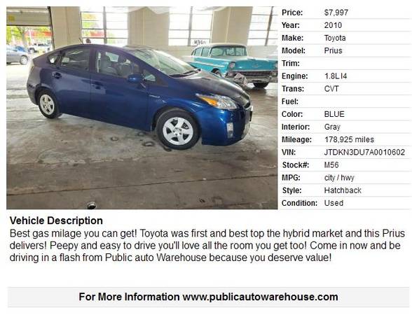 2010 TOYOTA PRIUS HYBRID - - by dealer - vehicle for sale in Pekin, IL – photo 3