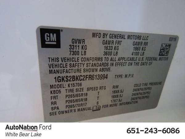 2015 GMC Yukon SLT 4x4 4WD Four Wheel Drive SKU:FR613994 - cars &... for sale in White Bear Lake, MN – photo 24