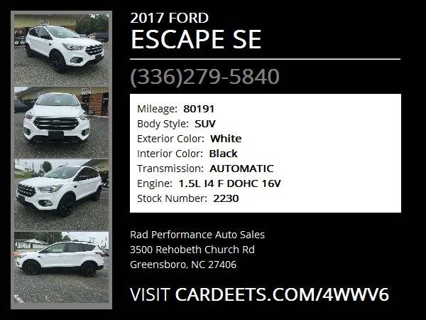 2017 FORD ESCAPE SE - cars & trucks - by dealer - vehicle automotive... for sale in Greensboro, NC – photo 22