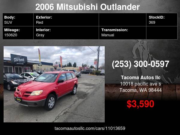 2006 Mitsubishi Outlander LS 4dr SUV wAutomatic - - by for sale in Tacoma, WA – photo 20