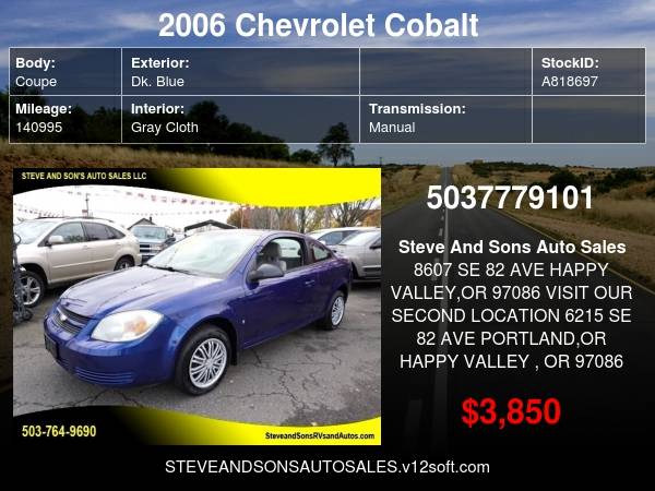 2006 Chevrolet Cobalt LS 2dr Coupe - - by dealer for sale in Happy valley, OR – photo 24