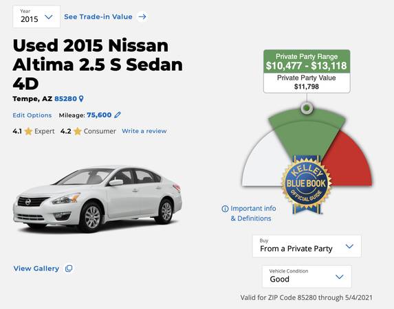 2015 Nissan Altima 2 5 S, 75516 miles, clean title for sale in Tempe, AZ – photo 15