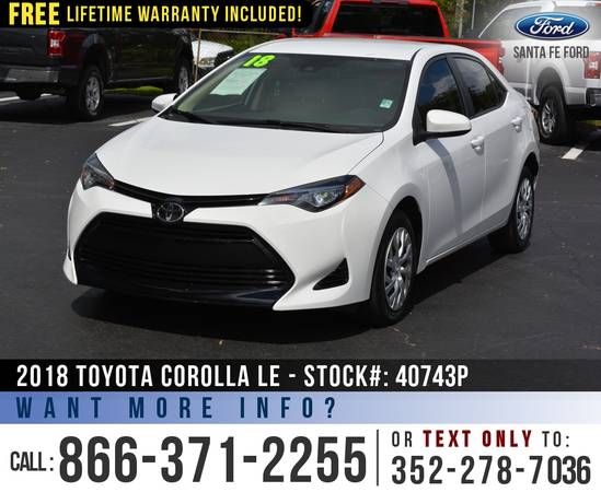 ‘18 Toyota Corolla LE *** Touchscreen, Cruise Control, Bluetooth ***... for sale in Alachua, FL – photo 3