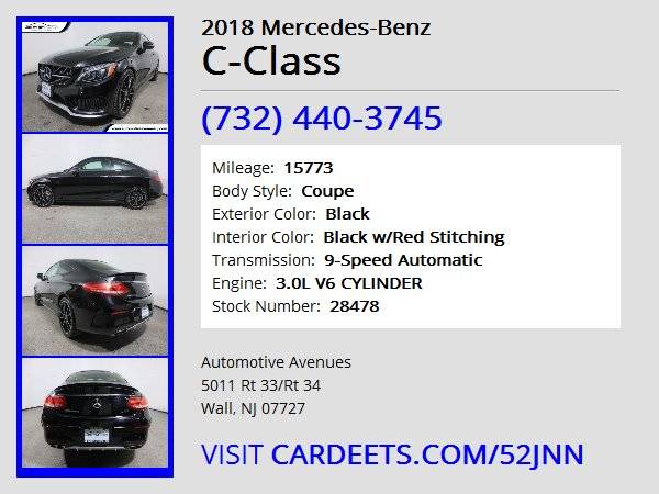 2018 Mercedes-Benz C-Class, Black - - by dealer for sale in Wall, NJ – photo 22