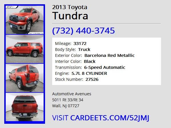 2013 Toyota Tundra, Barcelona Red Metallic - - by for sale in Wall, NJ – photo 22