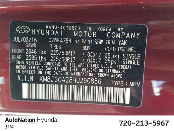 2017 Hyundai Tucson Eco AWD All Wheel Drive SKU:HU290856 for sale in Westminster, CO – photo 24