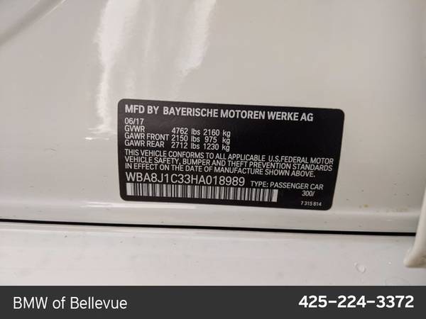 2017 BMW 3 Series 328d xDrive AWD All Wheel Drive SKU:HA018989 -... for sale in Bellevue, WA – photo 24