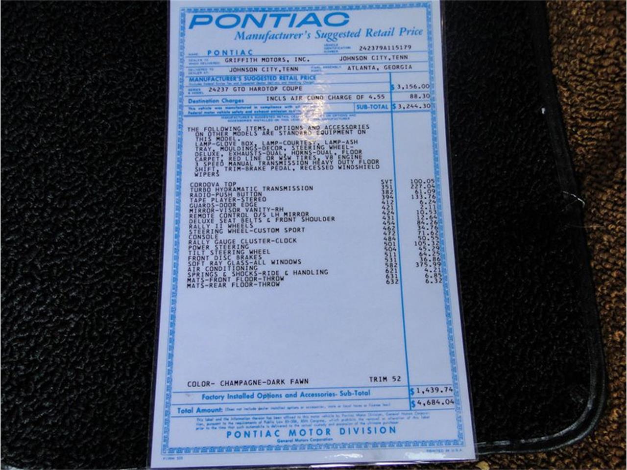 1969 Pontiac GTO for sale in Palmetto, FL – photo 35
